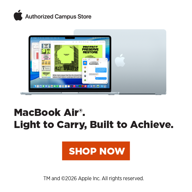 MacBook Air. Light to Carry, Built to Achieve.