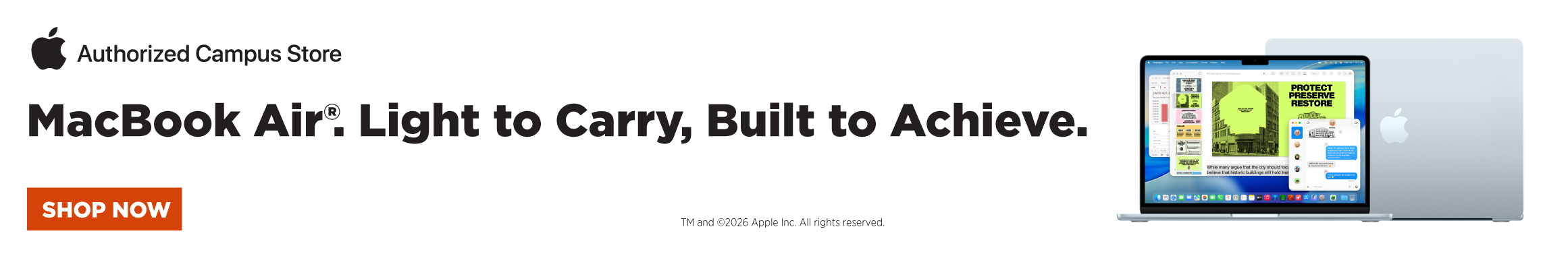 MacBook Air. Light to Carry, Built to Achieve.