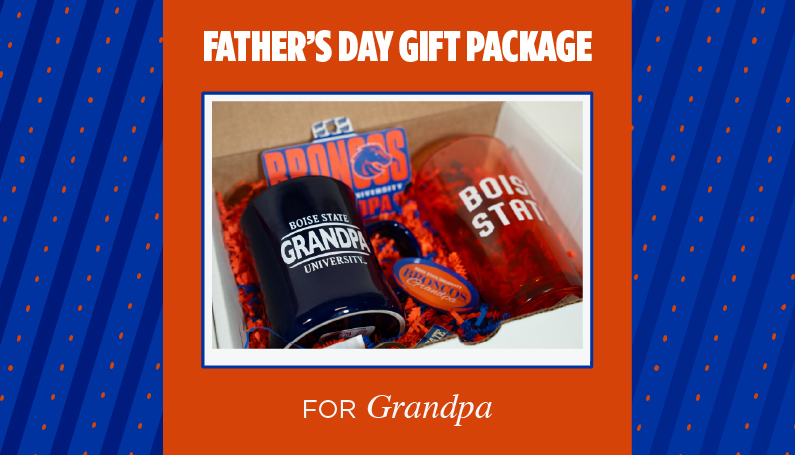 Boise State Father's Day gift package for Grandpa with Boise State gifts.