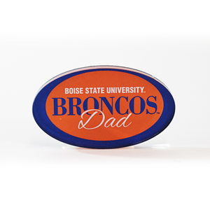 Boise State Dad Magnet Oval Script Lettering