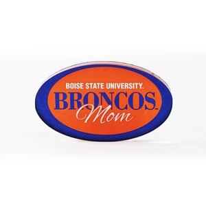 Boise State Mom Magnet Oval Script Lettering