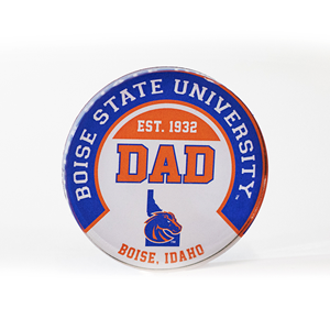 Boise State Dad Magnet Round Design Bronco On State