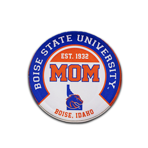 Boise State Mom Magnet Round Design Bronc On State