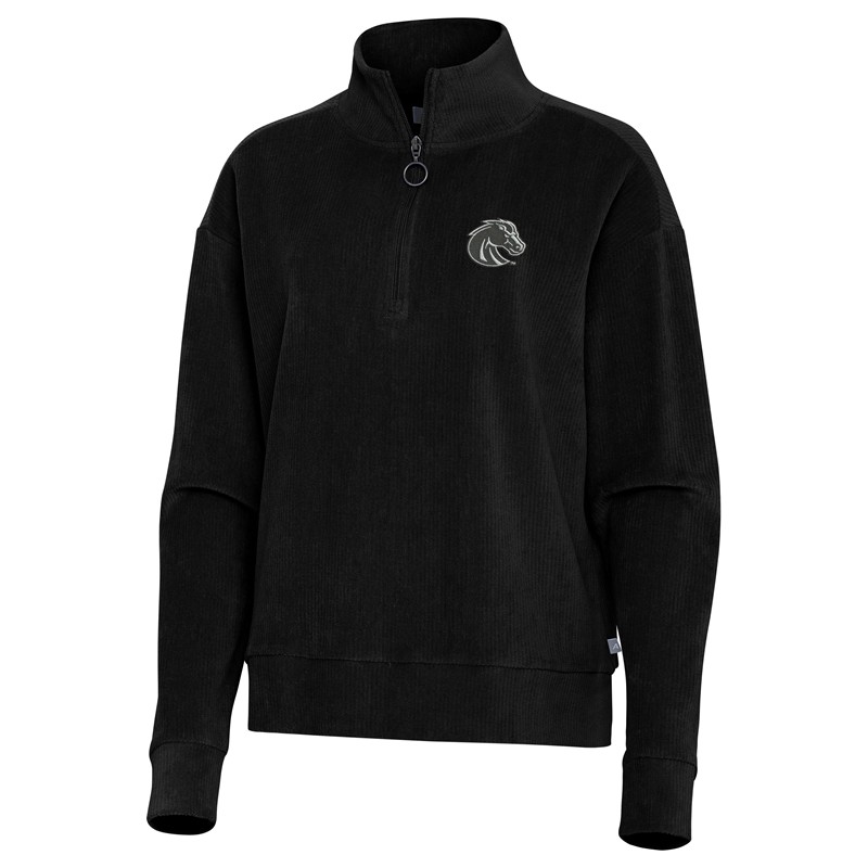 Boise State Women’s Quarter Zip - Nimbus Mono Logo Black by Antigua (SKU 13460594626) Boise State Women’s Quarter Zip - Nimbus Mono Logo Black by Antigua - main view