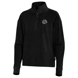 Boise State Women’s Quarter Zip - Nimbus Mono Logo Black by Antigua - main view