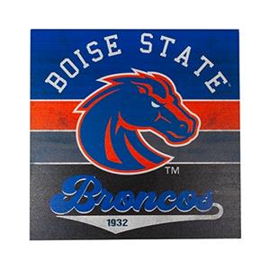 Boise State Wooden Sign 10X10 Retro Boise State Logo