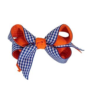 Image of Boise State Hair Bow Plaid Small