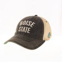 Boise State Hat Mesh Back Arch Wordmark Side Print Adj Black