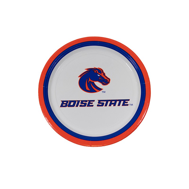 Boise State Party Paper Plate 7 - 12 Ct Royal Blue and Orange by Mayflower Paper Products (SKU 13324810547) Boise State Party Paper Plate 7 - 12 Ct Royal Blue and Orange by Mayflower Paper Products - main view