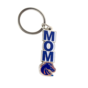 Boise State Mom Keychain Blue And Orange