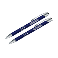 Boise State Engraved Gift Pen And Pencil Set Blue - main view