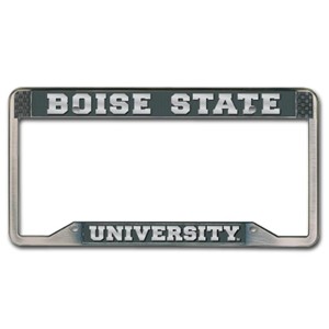 Boise State License Plate Frame Pewter Bsu Univ - main view