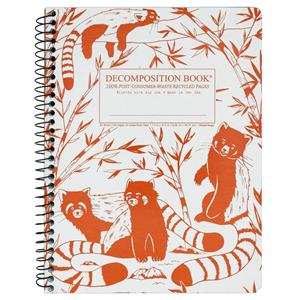 Decomposition Spiral Notebook - Red Pandas College Ruled 7.5 x 9.75 by Michael Roger