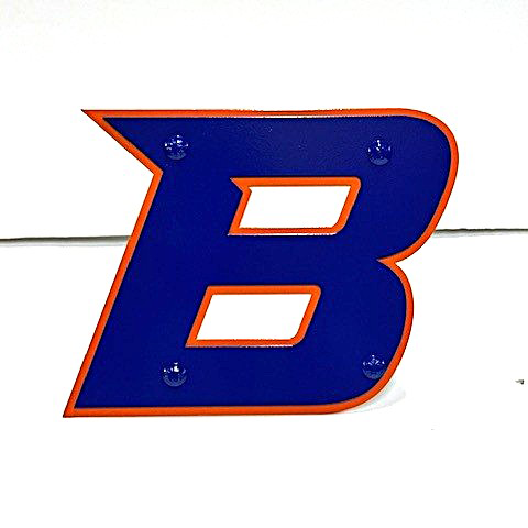 12- Boise State Hitch Cover - Block B Logo Royal Blue/Orange by Gameday Ironworks (SKU 13444006622) 12- Boise State Hitch Cover - Block B Logo Royal Blue/Orange by Gameday Ironworks - main view