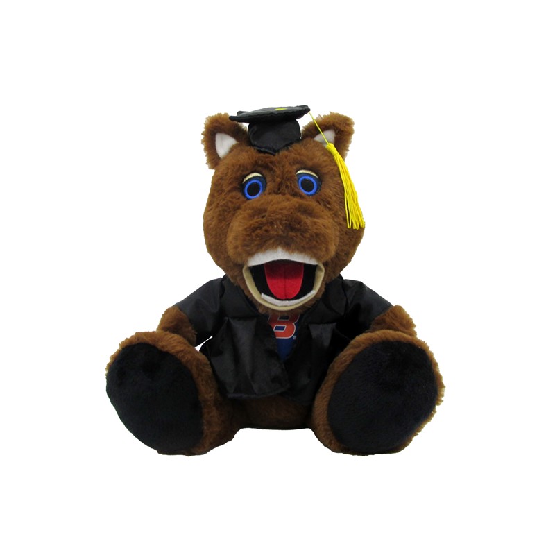 Boise State Grad Buster Bronco Plush - Cap & Gown by Mascot Factory (SKU 13468651549) Boise State Grad Buster Bronco Plush - Cap & Gown by Mascot Factory - main view