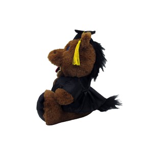 Boise State Grad Buster Bronco Plush - Cap & Gown by Mascot Factory - 1 (SKU: 13468651549) Boise State Grad Buster Bronco Plush - Cap & Gown by Mascot Factory - 1