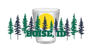 Boise, Id Shot Glass Idaho Trees And Moon