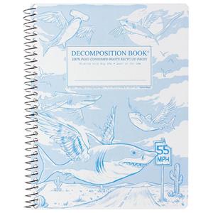 SPIRAL DECOMPOSITION BOOK FLYING SHARKS LINED 7.5x9.75 - main view