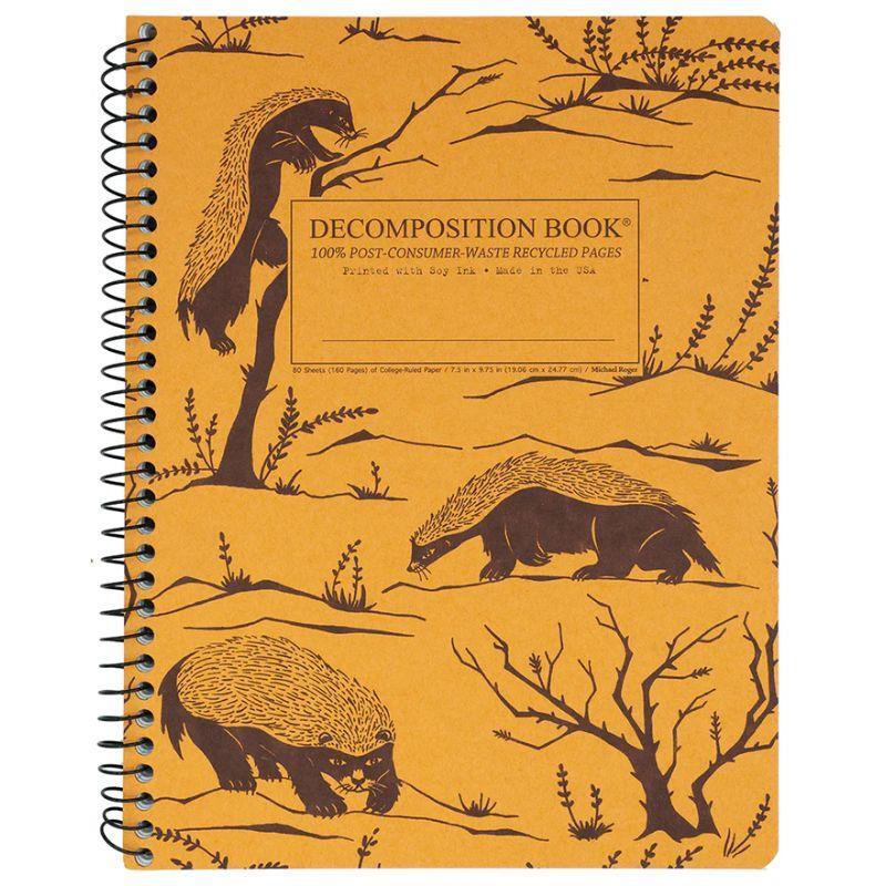 Decomposition Spiral Notebook - Honey Badgers, College Ruled, 7.5 x 9.75 by Michael Roger (SKU 13443870498) Decomposition Spiral Notebook - Honey Badgers, College Ruled, 7.5 x 9.75 by Michael Roger - main view
