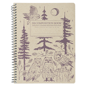 Decomposition Baby Great Horned Owls Spiral Notebook, College Ruled, 7.5 x 9.75 - main view