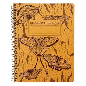 Decomposition Book Spiral Notebook - Midnight Moths, College Ruled 7.5 x 9.75 by Michael Roger