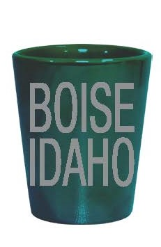 Boise, Id Shot Glass Deep Green- Stacked Boise, Idaho