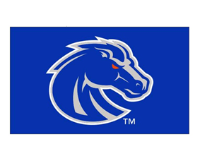 Image of BOISE STATE FLAG 3X5 SILVER-RYL BRONCO -  royal