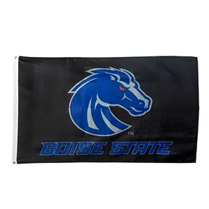 Image of BOISE STATE FLAG 3X5 BRONCO & WORDMARK -  black