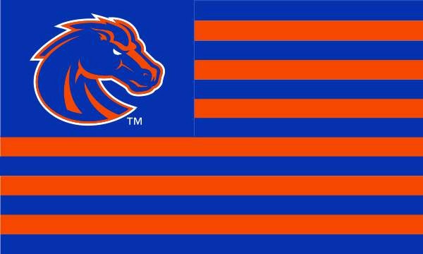 Boise State Orange & Blue American Stripes Flag by Sewing Concepts (SKU 13173234544) Boise State Orange & Blue American Stripes Flag by Sewing Concepts - main view