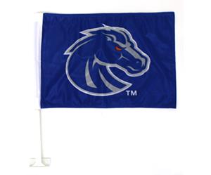 BOISE STATE CAR FLAG SILVER-RYL BRONCO -  royal