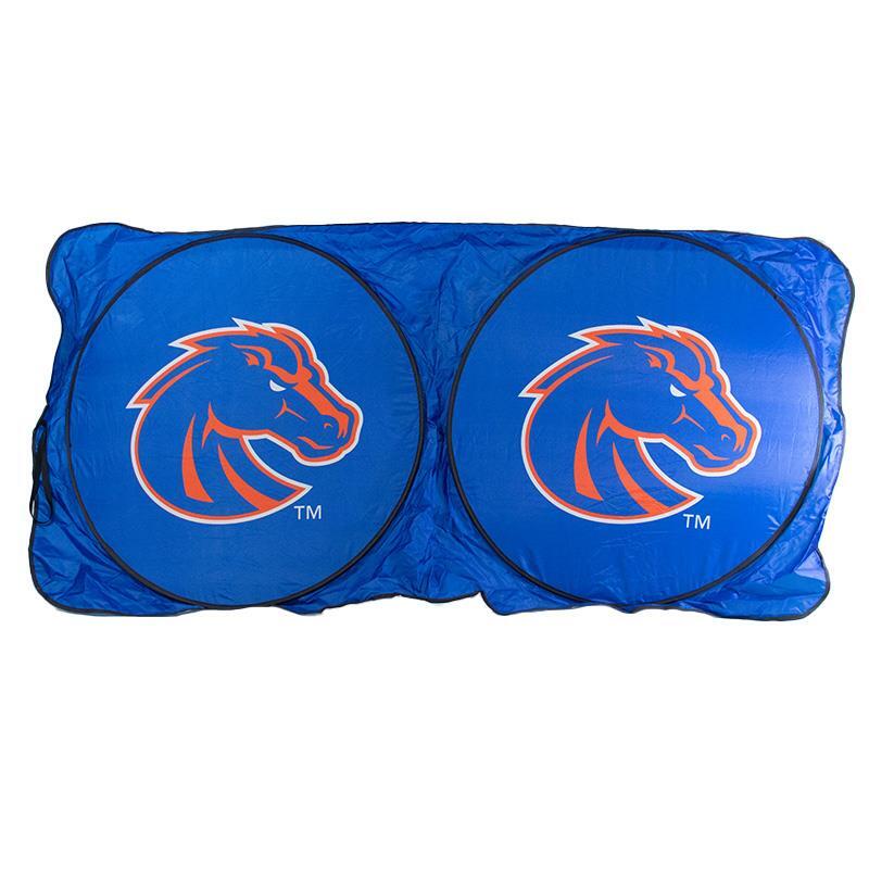 Boise State Car Sunshade - Foldable Windshield Cover with Athletic Logos by Sewing Concepts (SKU 13260996544) Boise State Car Sunshade - Foldable Windshield Cover with Athletic Logos by Sewing Concepts - main view