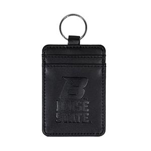 Image of BOISE STATE KEYCHAIN LEATHERETTE VERTICAL B LOGO -  black