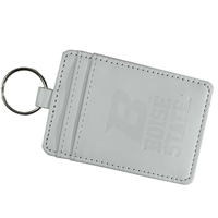 Image of BOISE STATE KEYCHAIN LEATHERETTE VERTICAL B LOGO -  white