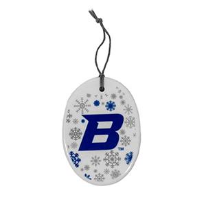 Image of Boise State Ornament Ceramic Snowflakes Center "B" Logo