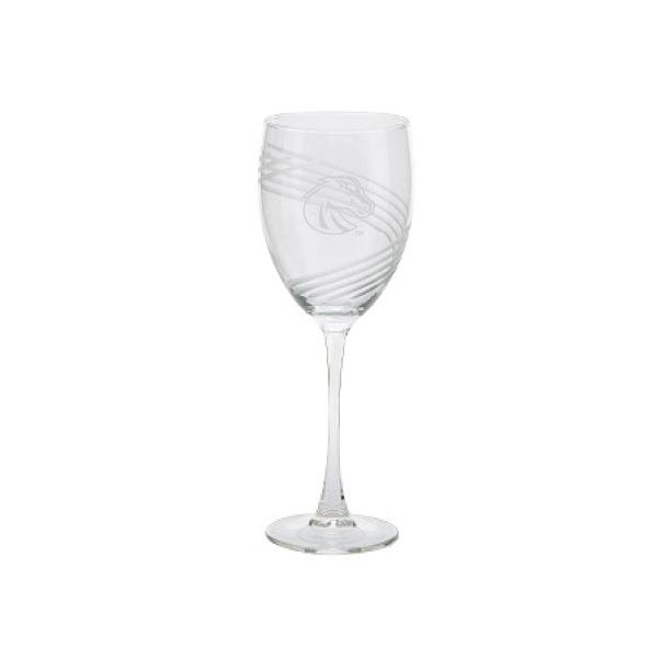 Boise State Wine Glass, Swirlcut Logo by RFS (SKU 13251215539) Boise State Wine Glass, Swirlcut Logo by RFS - main view