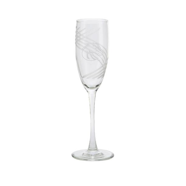 Boise State Champagne Flute, Swirlcut Logo by RFSJ (SKU 13251208539) Boise State Champagne Flute, Swirlcut Logo by RFSJ - main view