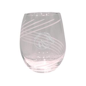 Boise State Stemless Wine Glass, Swirlcut Logo by RFSJ (15 oz or 21 oz) - 1 (SKU: 13251192539) Boise State Stemless Wine Glass, Swirlcut Logo by RFSJ (15 oz or 21 oz) - 1