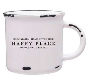 Boise State Mug My Happy Place Distressed Edges