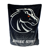 Image of Boise State Blanket Raschel Bronco Head Black