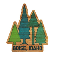 Boise, Id Decal Under Trees Wood Cutout Design