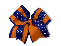 Image of Boise State Hair Bow Layered Swiss Dot Criss Cross Bow