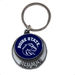 Boise State Alumni Keychain Arch Over Logo Blue