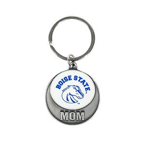 Image of BOISE STATE MOM KEYCHAIN LOGO -  white