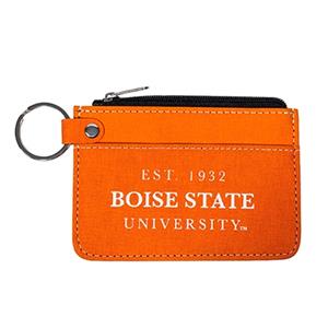 Image of BOISE STATE ZIP ID HOLDER HEATHERED KEY CHAIN -  orange