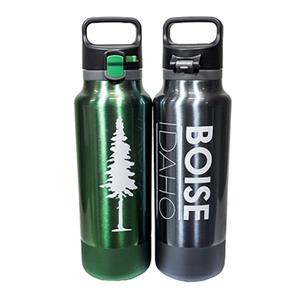 BOISE, ID 25oz THERMAL BOTTLE BOISE-TREES PUSH BTN LID/LOCK & HANDLE