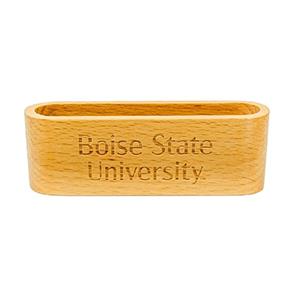 Boise State Card Holder Beechwood Engraved Boise State