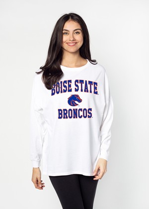 Boise State Women's Oversized Long Sleeve T-Shirt - Boise State Broncos Logo by Chicka-D - main view