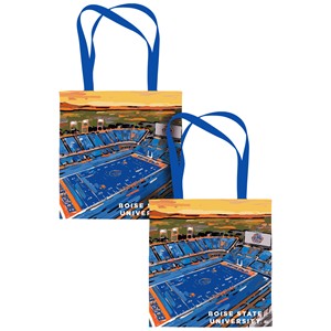 Boise State Canvas Tote Bag - Stadium Blue Field by Justin Patten - main view