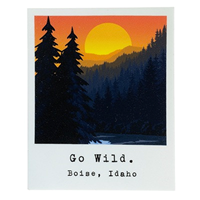 Boise, Id Decal Go Wild Polaroid Forest Sunset