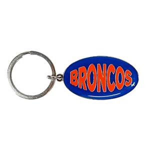 Image of Boise State Keychain Brass Oval Broncos Stretched